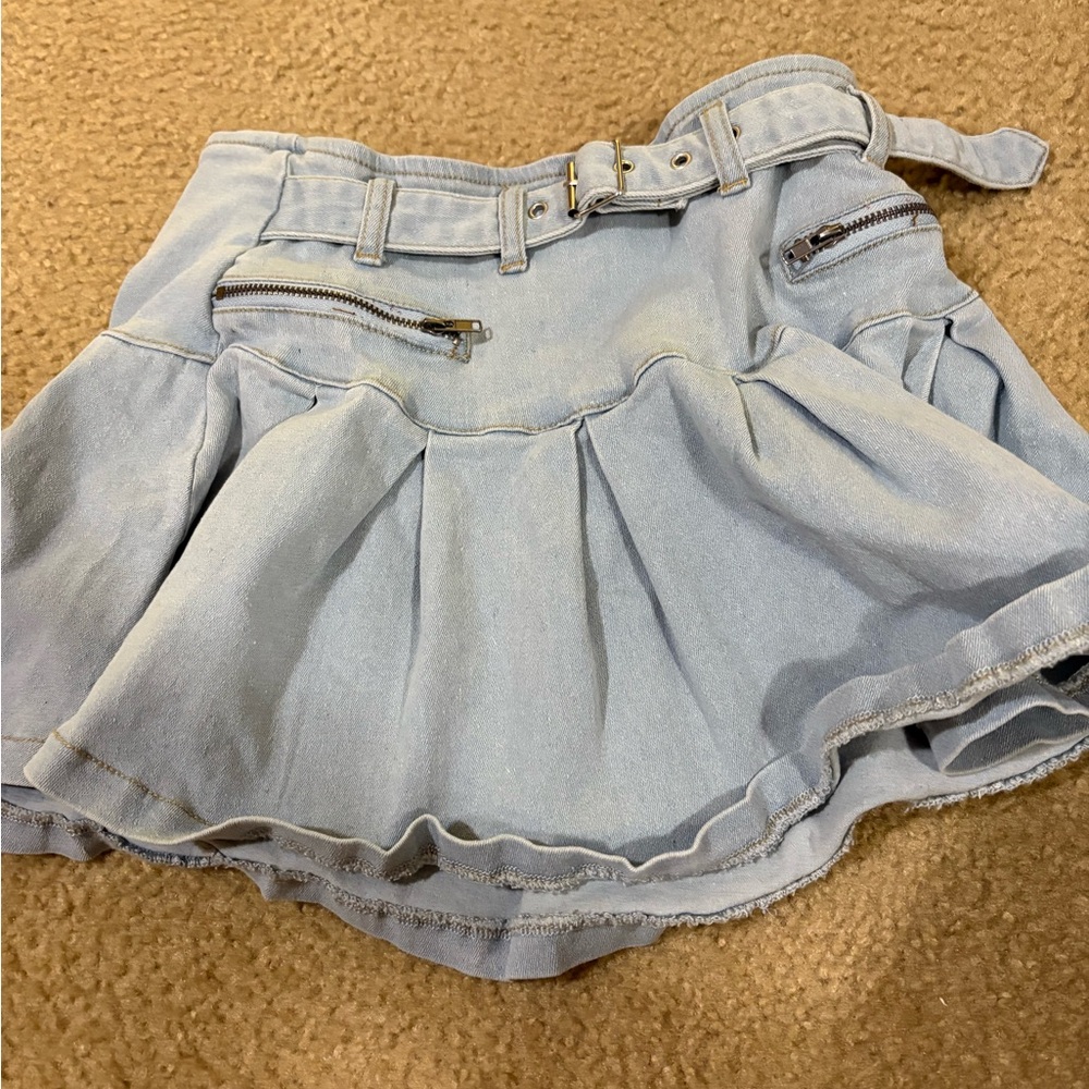 Revolution Denim and Navy Blue Skirt